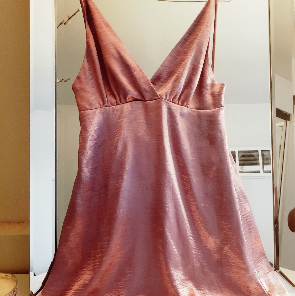 Satin baby doll dress in Violet